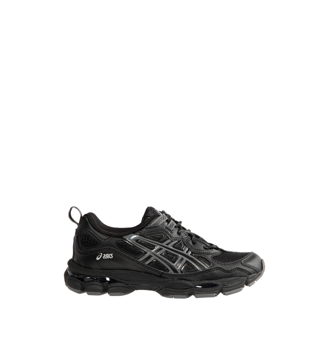 Image 1 of 5 - BLACK - Asics Men's Gel-Nyc combines breathable mesh underlays with suede overlays, while rearfoot and forefoot GEL cushioning help absorb impact throughout the day. Upper: Mesh and Synthetic overlays. Rearfoot and Forefoot GEL Cushioning. GEL-CUMULUS 16 Tooling. Flexible and Responsive Construction. Rubber Outsole. 