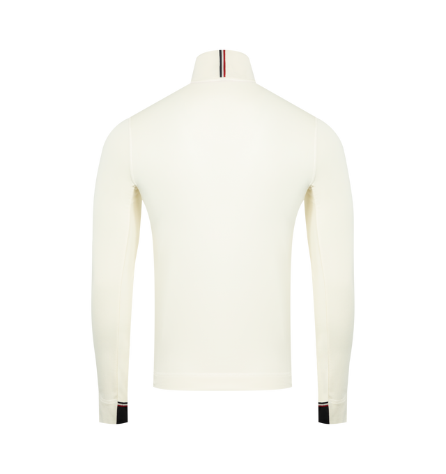 Image 2 of 4 - WHITE - MONCLER GRENOBLE Polartec Turtleneck featuring Polartec Power Grid Rec Base Layer, turtleneck, wrist gaiters, logo details and silicone logo patch. 88% polyester, 12% elastane/spandex. Made in Portugal. 