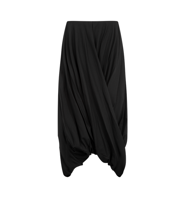 Image 1 of 2 - BLACK - TOTEME Cocoon Skirt featuring twisted construction, matching lining, concealed back zipper and light, fresh and semi-sheer fabric. 60% lyocell, 40% cotton organic. 