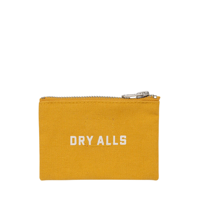 Image 2 of 2 - YELLOW - HUMAN MADE Card Case featuring 12oz high-density cotton canvas, rubber-printed graphics on the front and back and zip closure. 100% cotton. 8cm x 12cm. 