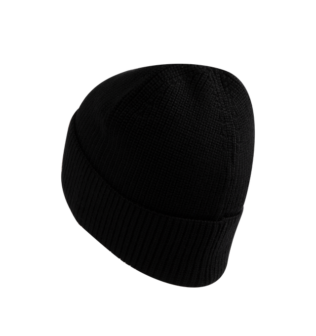 Image 2 of 2 - BLACK - Amiri MA Quad Beanie has a wide folded brim, brand embroidery, and an internal brand tab. 100% wool. Made in Italy.  