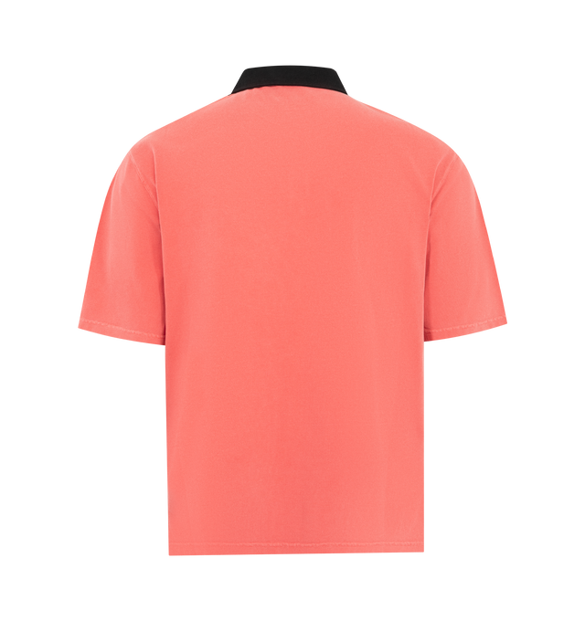 Image 2 of 2 - PINK - MARTINE ROSE Oversized Polo featuring contrasting collar, embroidered logo, polo collar and short sleeves. 100% cotton. 