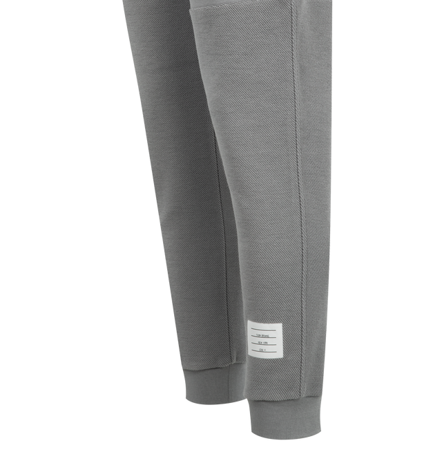 Image 4 of 4 - GREY - Loopback 4 Bar Sweatpants featuring iconic 4-Bar detailing, drawstring waistband with silver tone aglets, name tag applique, slip side pockets and signature striped grosgrain loop tab. 100% cotton. Made in Italy. 