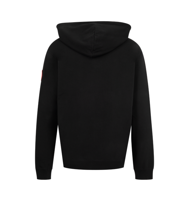 Image 2 of 3 - BLACK - Canada Goose Men's Loon Hoodie combines softness with a classic silhouette designed for comfortable everyday wear. This designer hoodie is finished with Canada Goose's signature Classic Disc logo for an iconic brand detail. Details: Pull-over, Hood, Front Pocket, Classic Canada Goose Disc. Logo Main Material: Cotton. 