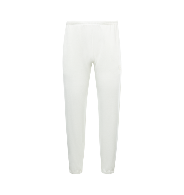 Image 1 of 4 - WHITE - NEEDLES Zipped Sweat Pant featuring 2 zip side pockets, embroidered branding, elastic waist and zip ankle. 100% polyester. Made in Japan. 