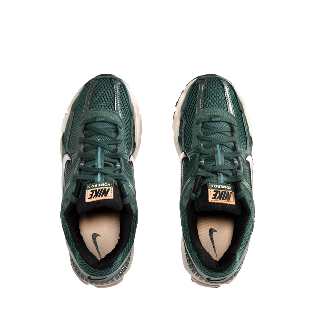 Image 5 of 5 - GREEN - Nike Zoom Vomero 5 Sneakers are a lace-up style with a low profile design, padded tongues and cuffs, signature branding, Zoom Air units for cushioning, rubber outsoles, and textured grip treads.  