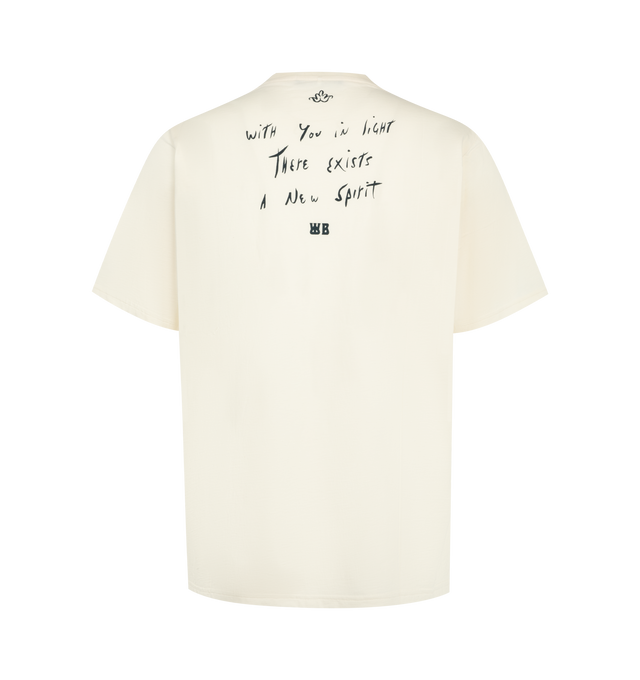 Image 2 of 2 - NEUTRAL - Wales Bonner Men's Raga T-Shirt is crafted from soft cotton jersey and features signature graphics from the Autumn/Winter 2026 Morning Raga collection. Designed in a classic short-sleeve silhouette, the T-shirt is detailed with a Morning Raga graphic print and Wales Bonner logo artwork. Main Material: 100% Cotton.  