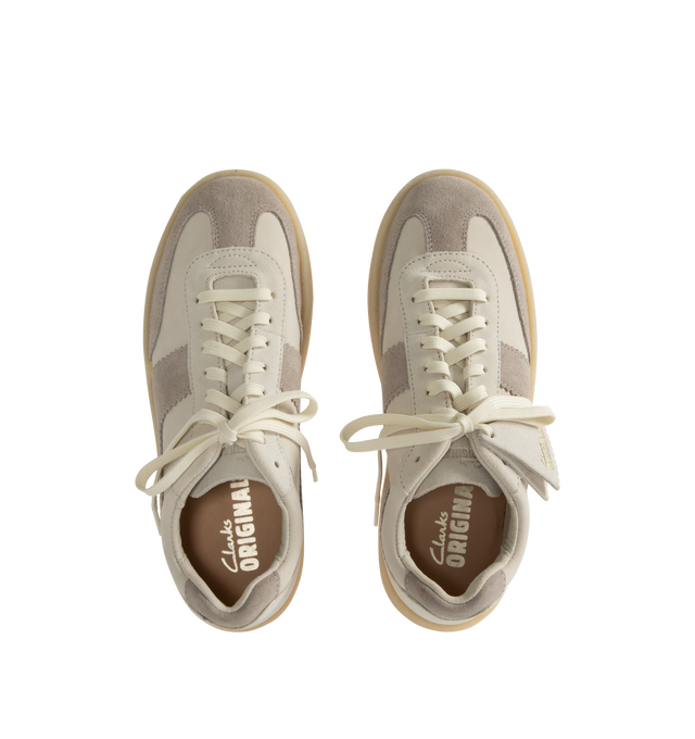 Image 5 of 5 - WHITE - CLARKS Tor 80 Shoe featuring suede uppers, breathable leather lining, natural rubber pebble crepe sole and finished with 2 Clarks Originals fobs (Clarks Originals and Glastonbury Tor). 