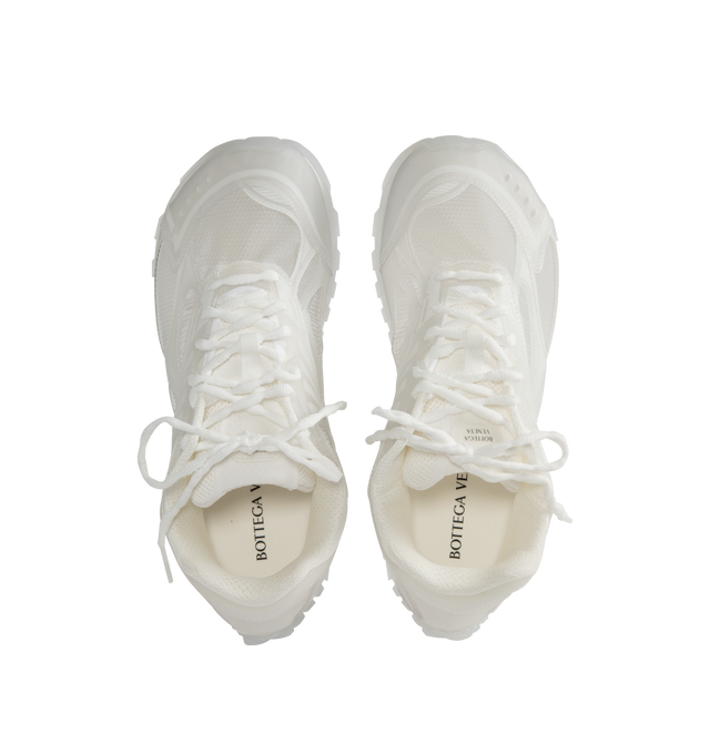 Image 5 of 5 - WHITE - BOTTEGA VENETA Orbit Sneaker featuring runner sneaker in transparent technical rubber and mesh, lace-up and Rubber outsole. Polyamide, thermoplastic polyurethane, polyester, elastane. Made in Italy. 