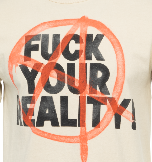 Image 3 of 4 - WHITE - GALLERY DEPT. Fuck Your Reality Tee featuring boxy fit, crew neckline, short sleeves, straight hem and screen-printed branding. 100% cotton. 