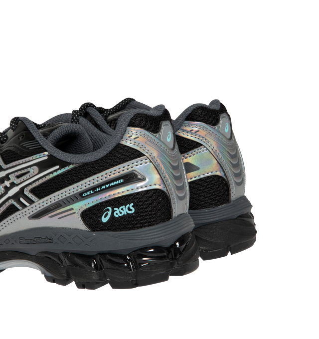 Image 3 of 5 - BLACK - ASICS GEL-KAYANO 12.1 Sneaker featuring breathable mesh underlays, GEL-NIMBUS 17 tooling system, FLUIDRIDE technology, rearfoot and forefoot GEL technology to improves impact absorption and dope dyed recycled sockliner mesh. 