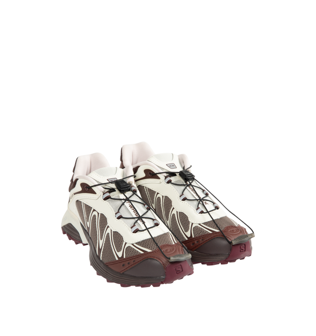 Image 2 of 5 - BROWN - SALOMON XT-WHISPER Sneaker featuring quickLACE closure, textile lining, rubber sole, agileCHASSIS, EnergyCell midsole and OrthoLite diecut sockliner. 
