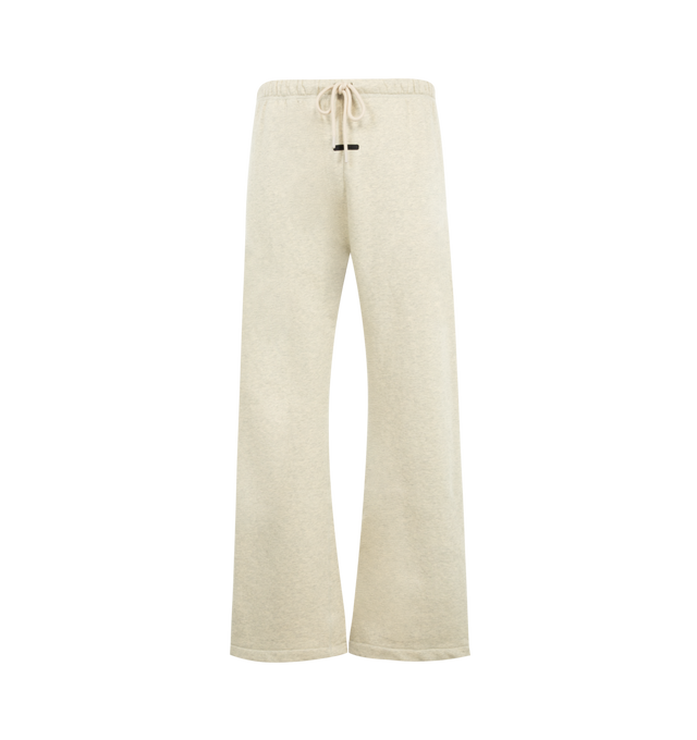 Image 1 of 3 - NEUTRAL - Fear of God Essentials Mens Flare Sweatpants are crafted from heavyweight 390 GSM cotton fleece. Feature a relaxed flared-leg fit, elasticized waistband with bungee drawcord, side-seam pockets, pigment-dyed finish, and an Essentials signature label. Main Material: 100% Cotton. 