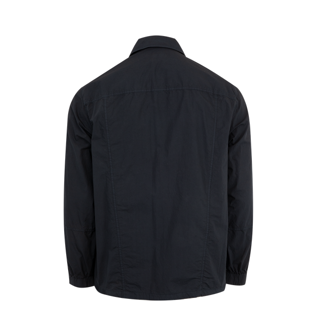 Image 2 of 2 - NAVY - Dries Van Noten Half-Zip Shirt featuring paneled construction, spread collar, half-zip closure, drawstring at hem and elasticized cuffs. 100% cotton. 