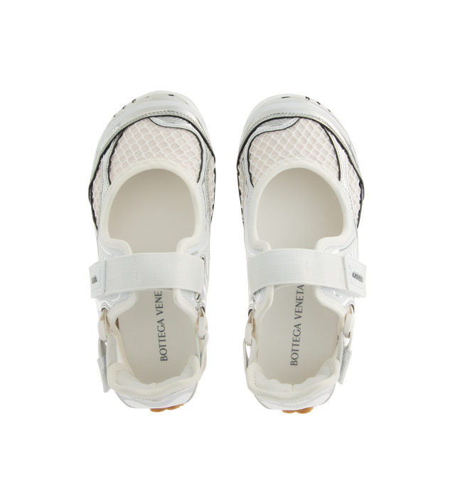 Image 5 of 5 - WHITE - BOTTEGA VENETA Orbit Flash Mary-Jane Sneaker featuring lightweight technical fabric and mesh and rubber outsole. Thermoplastic polyurethane, polyamide, polyurethane, polyester, elastane. Made in Italy. 