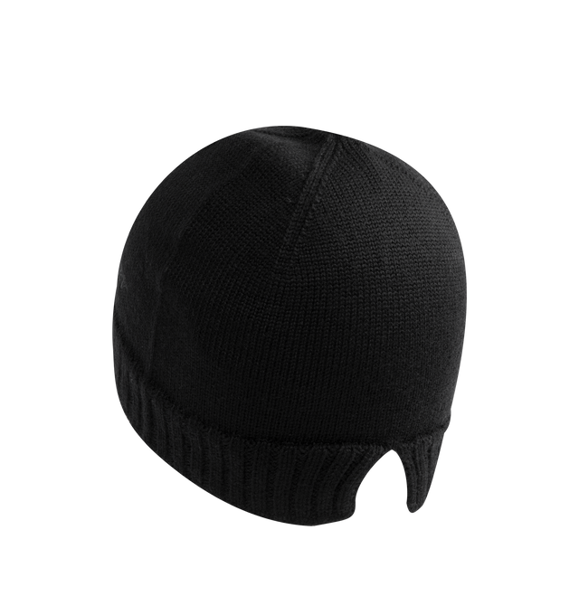 Image 2 of 2 - BLACK - Bottega Veneta Men's Beanie is crafted in a lightweight wool knit, featuring BV logo embroidery, and a slit at back. Made in Italy. 
