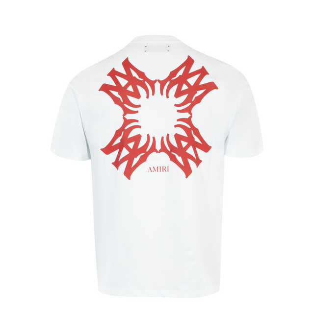 Image 2 of 2 - WHITE - AMIRI MA Quad Logo Emblem T-Shirt featuring signature logo emblem printed at the chest, crew neckline, short sleeves and pullover style. 100% cotton. Made in Italy. 