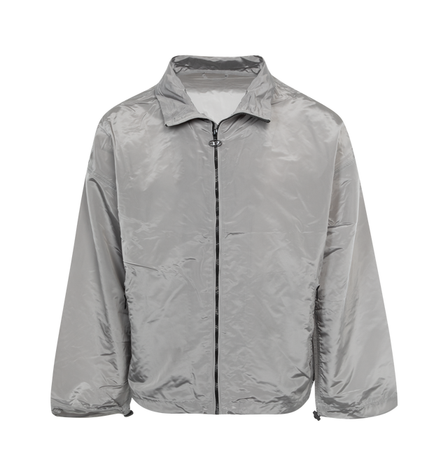 GREY - DIESEL J-Wright Jacket featuring loose, unlined silhouette can be regulated at the cuffs and hem with toggled bungee cords. Finished with an embroidered Oval D on the sleeve. 100% polyamide/nylon.