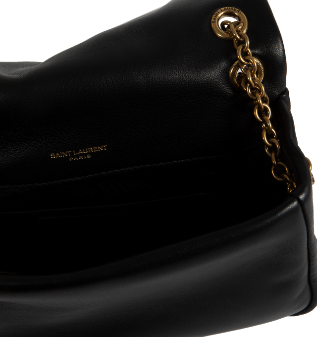 Image 4 of 4 - BLACK - SAINT LAURENT Jamie 4.3 Mini Chain Bag featuring magnetic snap closure, one flat pocket, quilted overstitching and sliding leather and chain strap. 7.9" X 4.7" X 2.8". 100% lambskin. 