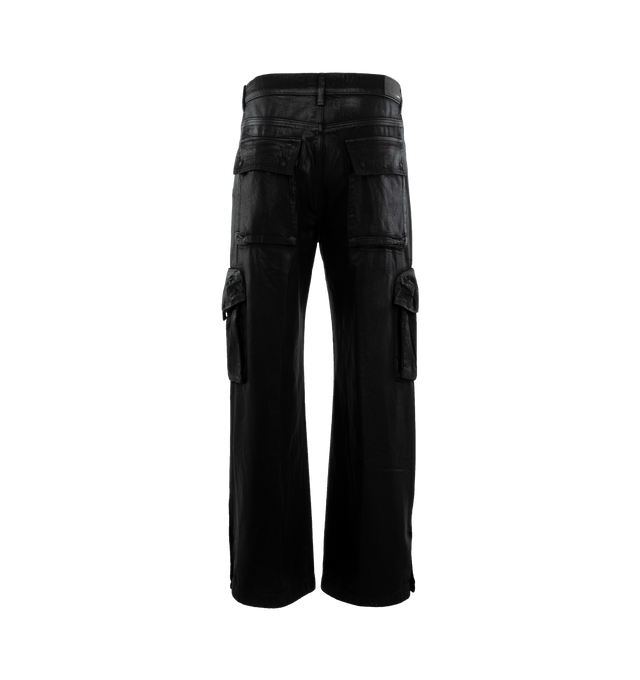 Image 2 of 3 - BLACK - AMIRI Wax M65 Baggy Cargo featuring five-pocket style, button closure, zip fly, cargo pockets and zip cuffs. 100% cotton. 