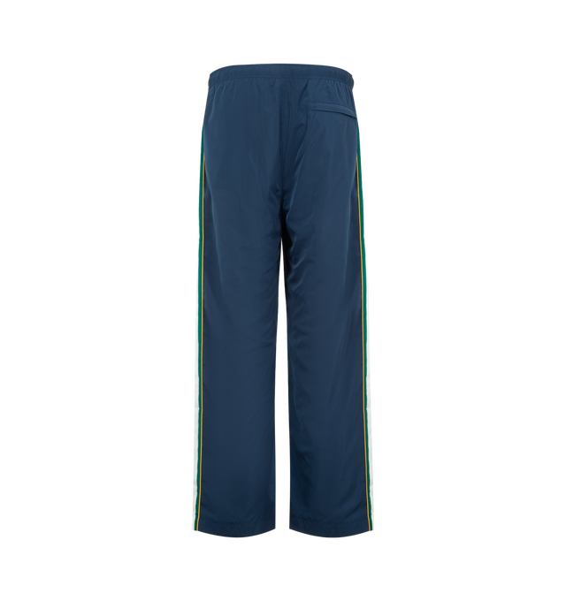 Image 2 of 4 - NAVY - CASABLANCA Track Pant featuring an elasticised waistband, drawstring fastening, slanted side pockets, stripe detail down the sides, pin-tuck seams down the front, a back pocket, and the house's Casablanca logo. Made in Portugal. 