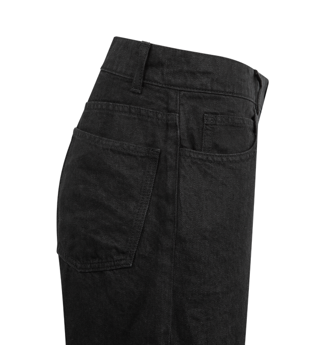 Image 3 of 3 - BLACK - THE ROW Eglitta Jeans featuring 5-pocket styling, button and zip fastening, wide legs and full length. 100% cotton. Made in Italy. 