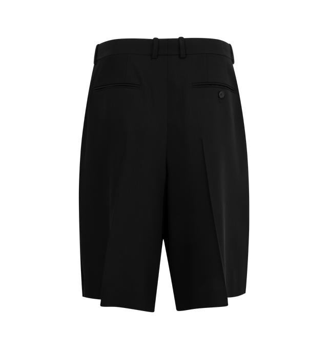 Image 2 of 3 - BLACK - THE ROW Vesperis Short in smooth virgin wool gabardine with front double pleats, pressed front and back creases, mid-rise and slanted side pockets. 100% wool. Lined in 100% silk. Made in Italy. 