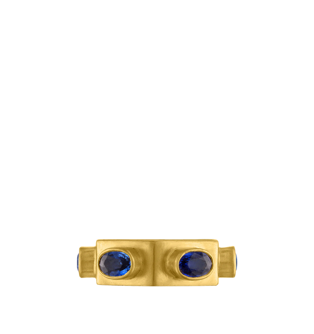 Image 2 of 3 - GOLD - PROUNIS Hexagonal Sapphire Ruin Ring featuring Sapphire and 22K gold. 7mm wide. Hirshleifers offers a range of pieces from this collection in-store. For personal consultation and detailed information about jewelry, please contact our dedicated stylist team at personalshopping@hirshleifers.com. This item may be restricted for online purchase to international clients. For assistance purchasing this item please contact our dedicated stylist team at personalshopping@hirshleifers.com. 