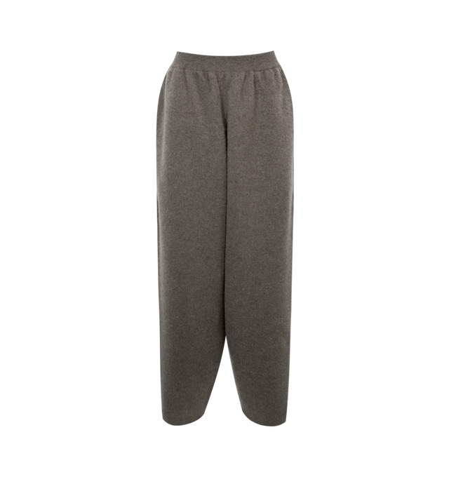GREY - THE ROW EDNAH PANTS featuring oversized fit, full-length, pull on waistband and slightly tapered ankle. 100% merino wool. Made in Italy.