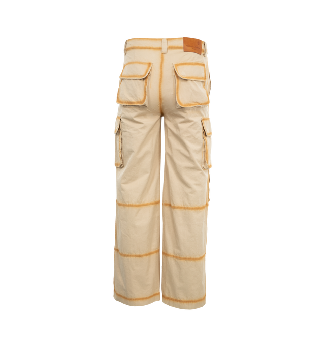 Image 2 of 3 - NEUTRAL - UNTITLED ARTWORKS Cargo Field Trousers featuring concealed fly and button fastening, belt loops, mid-rise, two side slit pockets, multiple cargo pockets, two rear flap pockets and wide leg. 60% cotton, 34% TENCEL, 6% nylon. 