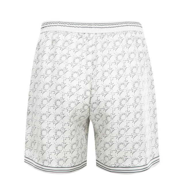 Image 2 of 3 - WHITE - Amiri MA Quad Shorts have an elastic drawstring waist. 100% silk. Made in Italy.  