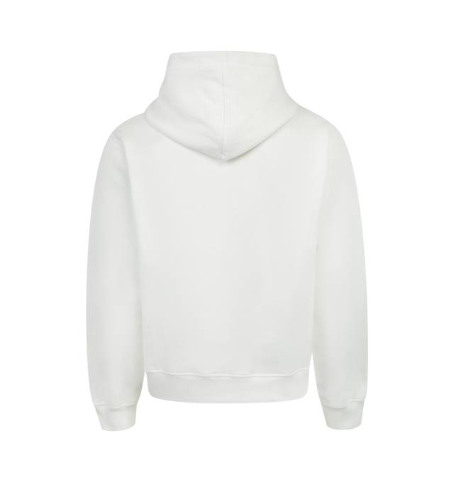 Image 2 of 2 - WHITE - Marni Cotton Hooded Sweatshirt has an attached drawstring hood, a kangaroo pocket, and ribbed trims. 100% cotton.  