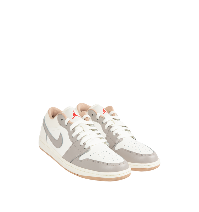 Image 2 of 5 - WHITE - JORDAN Air Jordan 1 Low Sneaker featuring encapsulated Air-Sole unit, genuine leather in the upper and solid rubber outsole. 