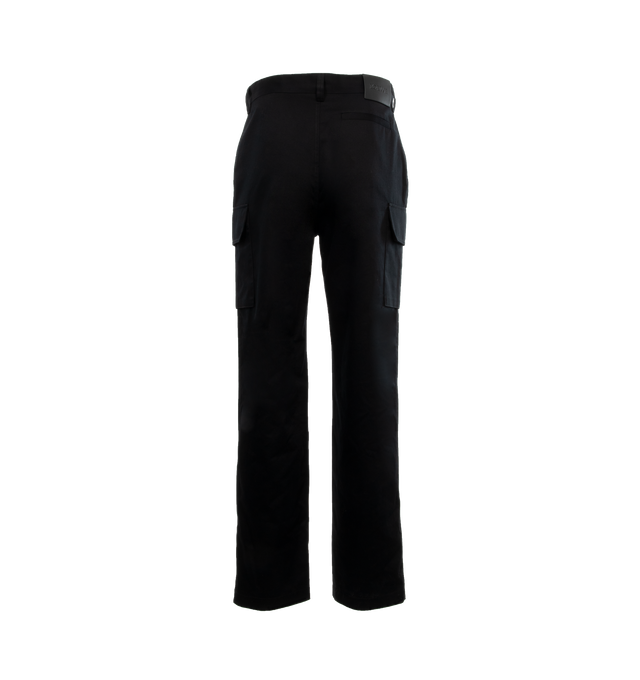 Image 2 of 4 - BLACK - LOEWE Cargo Trousers featuring regular fit, regular length, mid waist, straight leg, belt loops, concealed button fly, slash pockets, cargo pockets, rear welt pocket and LOEWE embossed leather patch placed at the back. 100% cotton. Made in Italy. 