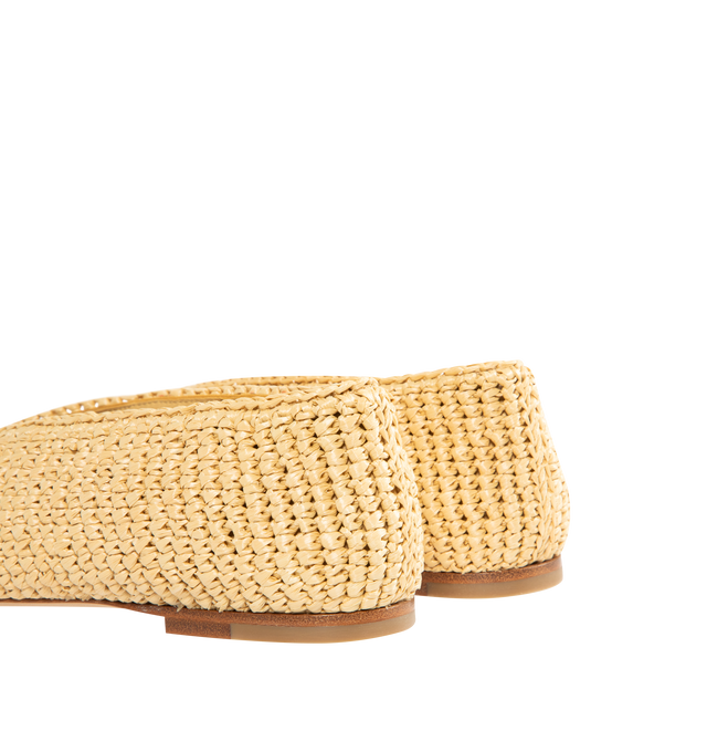Image 3 of 4 - NEUTRAL - BOTTEGA VENETA Rosa Ballet Flats in raffia featuring a braided trim and round toe. Upper: raffia. Lining: leather. Sole: leather insole, rubber sole. Made in Italy. 