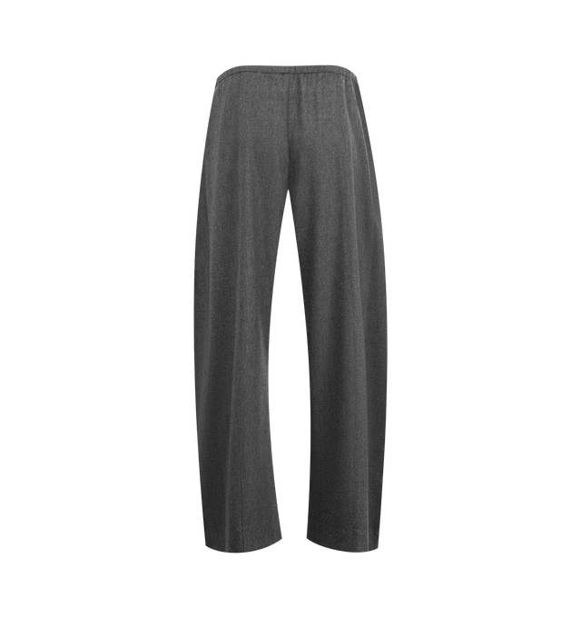 Image 2 of 3 - GREY - KHAITE Clover Pant featuring a pull-on pant in double-faced wool, cropped silhouette, clean back, elasticated waist and side pockets. 100% wool. 