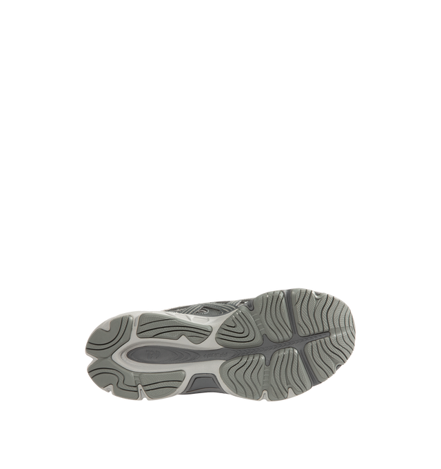 Image 4 of 5 - GREY - Asics Gel-NYC 2.0 Sneaker featuring suede overlays, rearfoot and forefoot GEL technology, shock-attenuating material placed in the midsole of the shoe for cushioning and shock absorption, FF BLAST PLUS cushioning, TPU TRUSSTIC technology, walking-specific flex grooves to support natural movement and smooth heel to toe transition, angled heel softens heel contact with the ground and facilitates more natural heel to toe transitions. 
