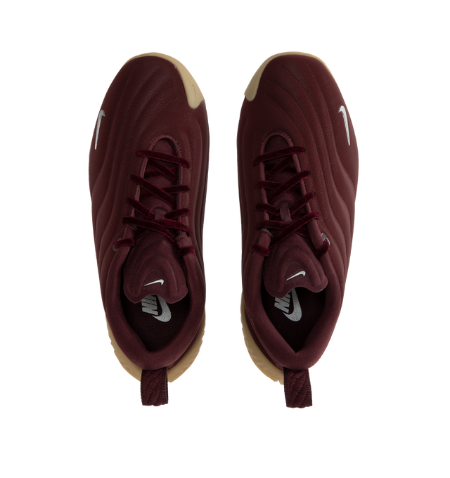 Image 5 of 5 - RED - NIKE Astra Ultra Sneaker featuring luxe upper with rippling design lines, sleek, low-profile silhouette, asymmetrical velvet laces, rounded toe, heel pull tab and rubber outsole. 