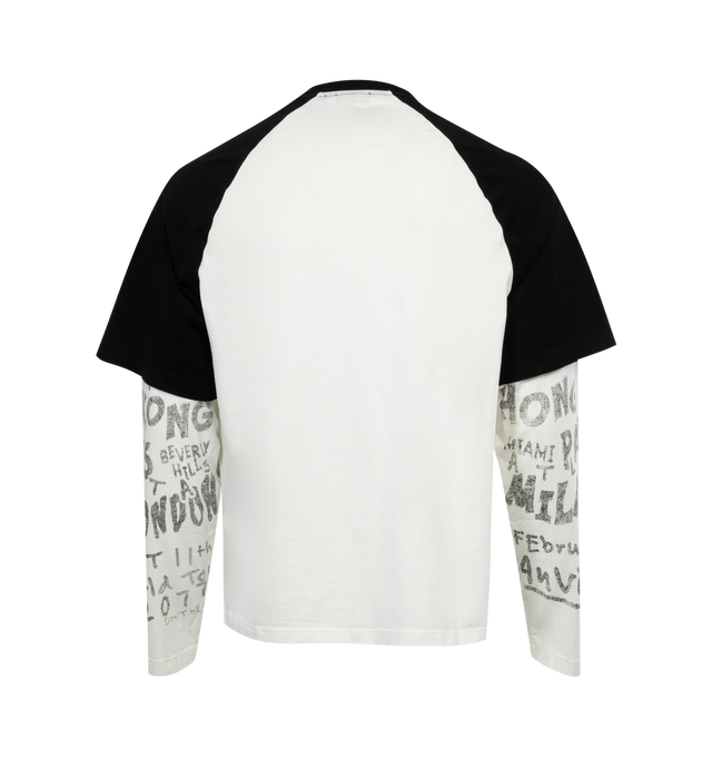 BLACK - LANVIN LAB X FUTURE Loose-fit unisex tee with round neckline, rounded shoulders, long sleeves topped by short raglan sleeves, which rise all the way to the neckline. Features an exclusive print and 100% cotton printed tone-on-tone Lanvin logo label in tribute to Jeanne Lanvin, who marked her creations in this way.100% cotton knitted.  Made in Portugal.
