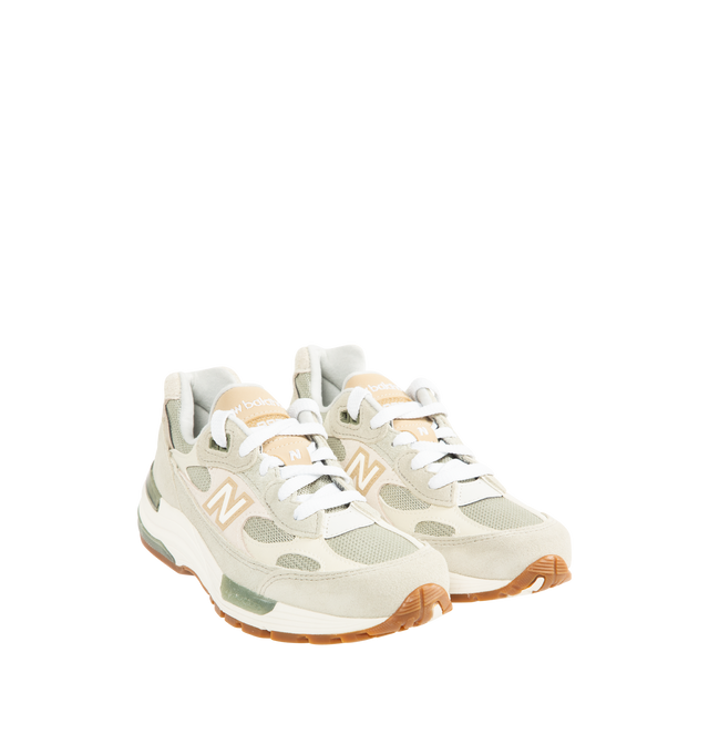 Image 2 of 5 - NEUTRAL - NEW BALANCE Made in USA 992 Core Sneaker featuring ABZORB cushioning at heel and forefoot, combination ENCAP and C-CAP midsole, reflective accents, NDurance rubber outsole, suede overlays and mesh upper. 