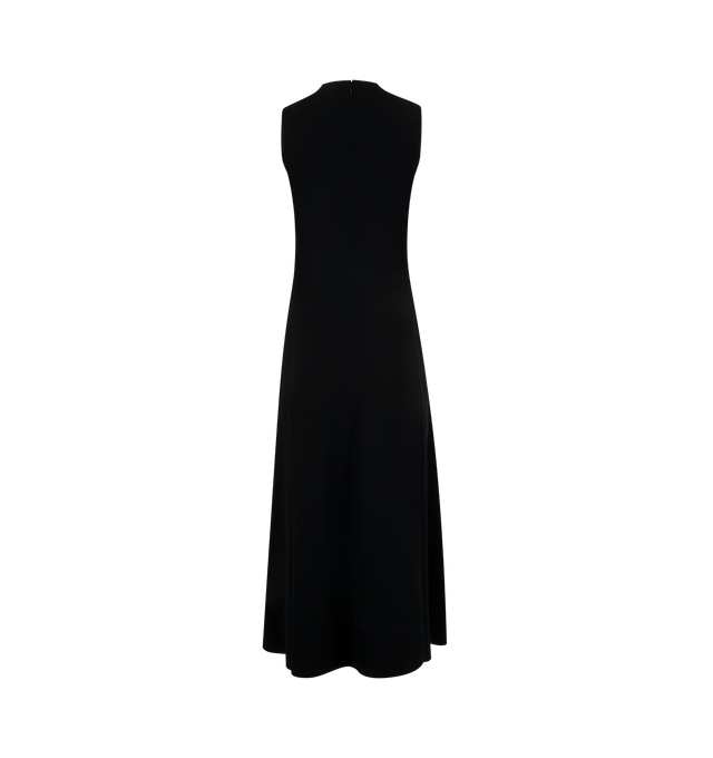 Image 2 of 3 - BLACK - TOTEME Woven Stripe Dress featuring side slip pockets, sleeveless, maxi length and concealed back zipper. 96% viscose, 4% linen. 