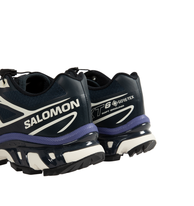 Image 3 of 5 - BLACK - Salomon XT-6 SNeakers are a lace-up style with mesh and TPU uppers, a streamlined downhill chassis, and EVA cushioning. Unisex style in men's sizing. 