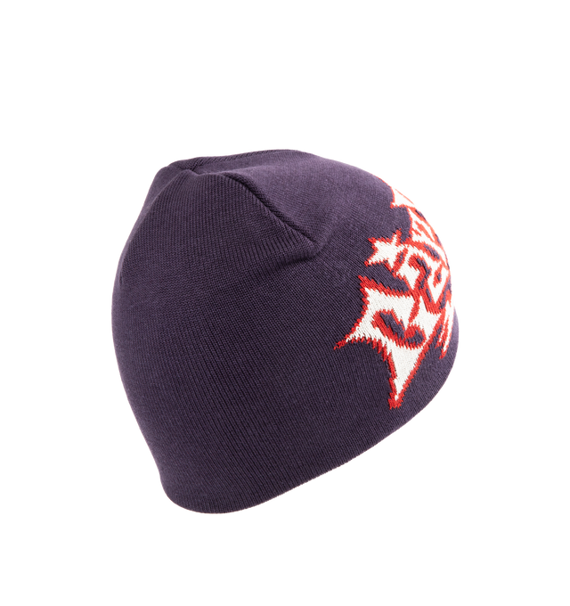 Image 3 of 3 - WHITE - CARHARTT WIP Supa Beanie featuring a jacquard motif on the side and knit from soft, stretch-cotton yarn. 48% cotton, 47% acrylic, 4% nylon, 1% elastane. 