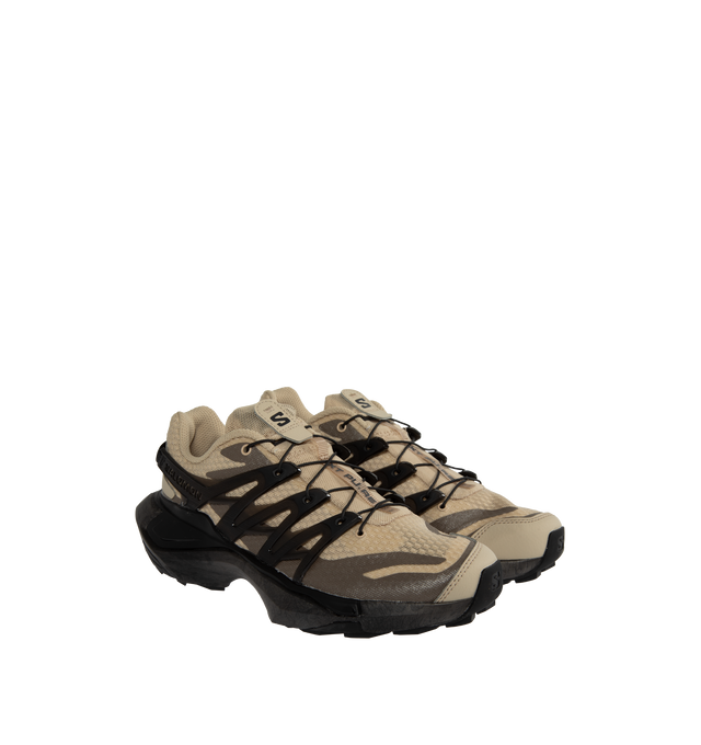 Image 2 of 5 - BROWN - SALOMON XT Pu.re Advanced Sneakers featuring structured upper, iconic chassis technology, tonal Tpu overlays, quicklace lacing system and contragrip outsole. 