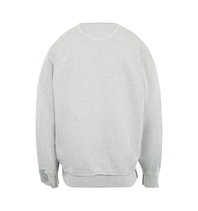 Image 2 of 3 - GREY - MAISON MARGIELA Taped Jersey Sweatshirt featuring paint effect at hem and cuffs, long sleeves, round neck and four stitches at the back. 100% cotton. Made in Italy. 