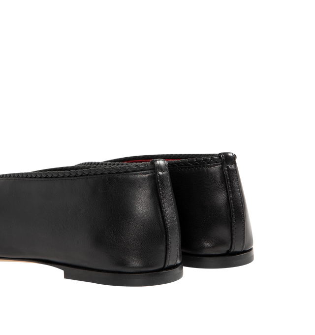 Image 3 of 4 - BLACK - BOTTEGA VENETA Rosa Ballerina in lambskin leather with supple construction, coaxial detailing and rubber-injected leather outsole. Lining: lambskin. Made in Italy.  