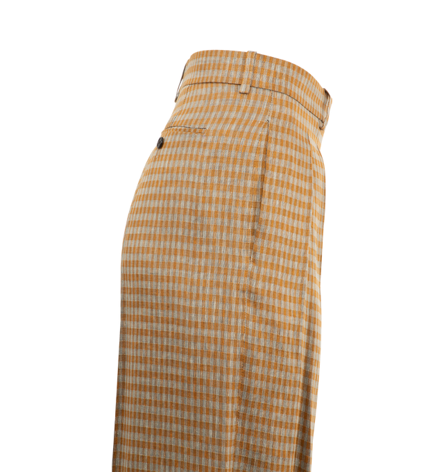 Image 3 of 3 - ORANGE - THE ROW Sherry Pant featuring mid-rise, tailored, wide leg, front double pleats, and side seam pockets. 70% linen, 30% viscose. Lined in 100% silk. Made in Italy. 