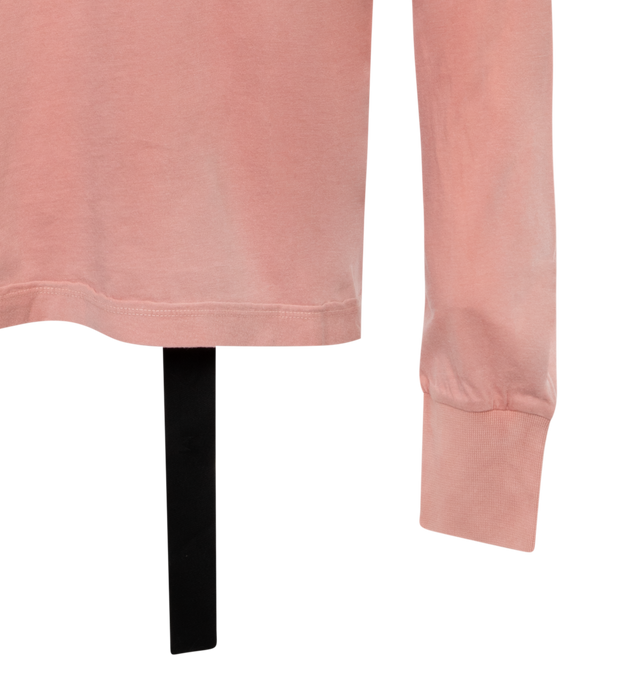 Image 2 of 2 - PINK - DARK SHADOW Crewneck T-Shirt featuring rib knit crewneck and cuffs, long sleeves, straight hem and integrated logo-woven strap at interior. 100% organic cotton. Made in Italy. 