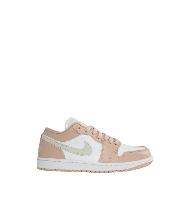 Image 1 of 5 - PINK - AIR JORDAN 1 LOW features encapsulated Air-Sole unit, genuine leather in the upper and solid rubber outsole. 
