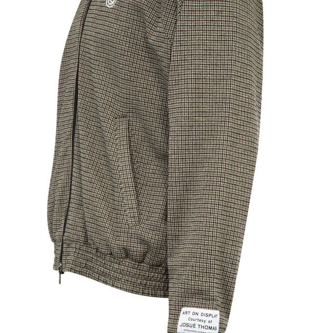 Image 3 of 3 - BROWN - GALLERY DEPT. Track Jacket featuring plaid raglan sleeve jacket with Chateau Josu logo embroidery, front zip, side seam pockets and elasticized cuffs and hem. 46% viscose, 31% virgin wool, 14% polyester, 7% polyamide, 1% elastane. Made in Italy. 